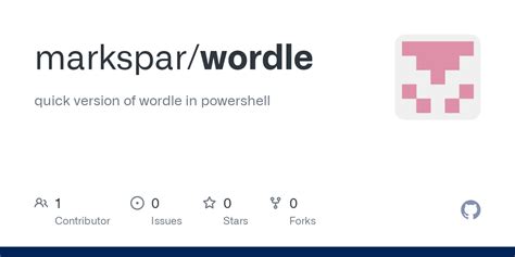 GitHub markspar/wordle quick version of wordle in powershell