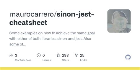 GitHub maurocarrero/sinonjestcheatsheet Some examples on how to
