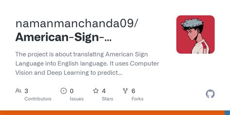 GitHub namanmanchanda09/AmericanSignLanguageDetectionusing
