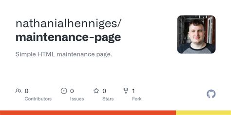 GitHub nathanialhenniges/maintenancepage Simple HTML maintenance page.