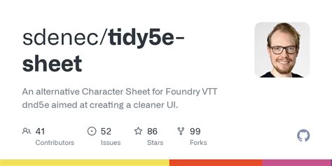 GitHub sdenec/tidy5esheet An alternative Character Sheet for