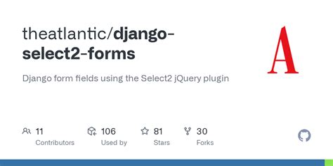 GitHub theatlantic/djangoselect2forms Django form fields using the