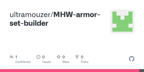 GitHub ultramouzer/MHWarmorsetbuilder