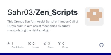 Github zen scripts.  This project is This Cronus Zen Aim Assist Script en...