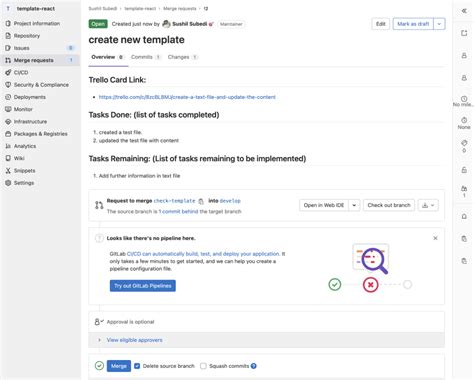 Gitlab Pull Request Template