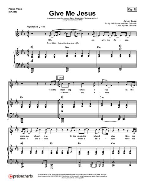 Give Me Jesus Sheet Music PDF (Danny Gokey) - PraiseCharts