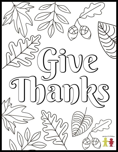 Give Thanks Coloring Pages