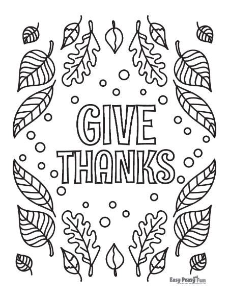 Give Thanks Coloring Shee