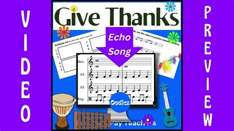 Give Thanks Echo Song for Thanksgiving with Orff …