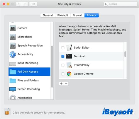 Give terminal full disk access.  Oct 20, 2020 · I have seen some sample configur...
