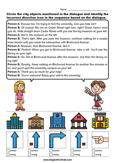 Giving Directions Worksheet PDF Worksheets Library
