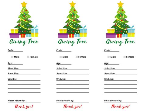 Giving Tree Tags Template