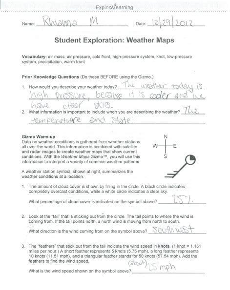 A weather map worksheet lesson plan for 6thReading a weather map