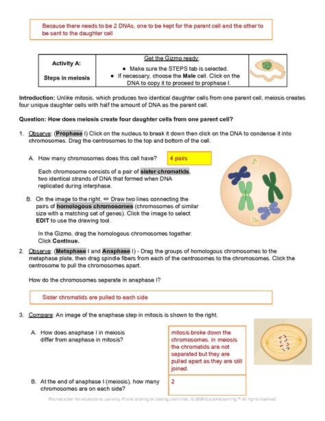 Get higher grades by finding the best GIZMO STUDENT EXPLORATION: MEIOSIS. WITH CORRECT ANSWERS notes available, written by your fellow students at Chamberlain College of Nursing.. 