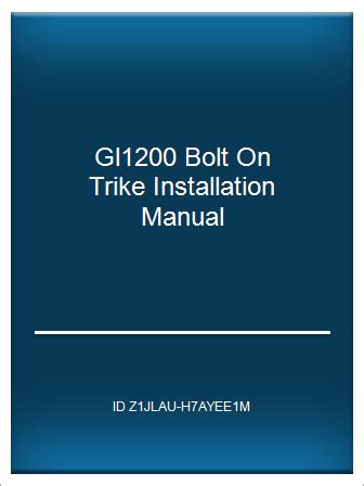 Gl1200 bolt on trike installation manual. - Studi sulla ritenzione in diritto romano..