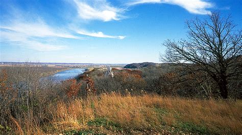 Atchison Scenic overlook of the Missouri River in autu