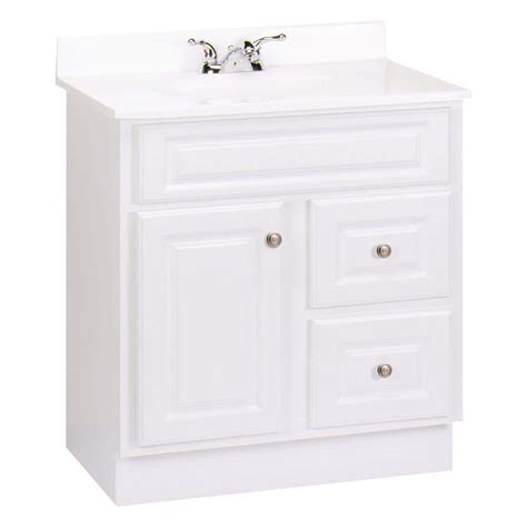 This Glacier Bay 36.25 in. W Lancaster bathroom vanity in pearl gray is designed to maximize storage in powder rooms and bathrooms. It features a 1-door cabinet with a fixed interior shelf and a full-extension interior drawer on the right side and a full-extension bottom drawer for a variety of storage options..