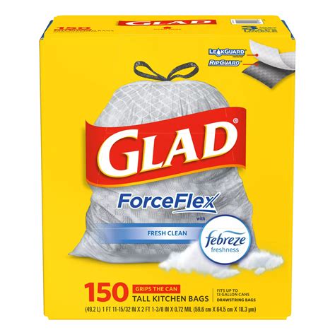 Glad ForceFlex 13 Gallon Drawstring Trash Bag - BJs Wholesale Club