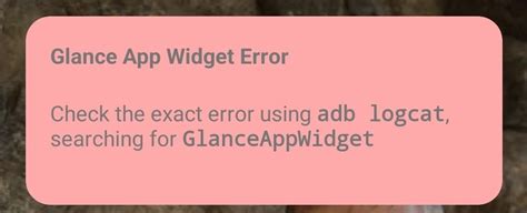 Glance app widget error. Things To Know About Glance app widget error. 