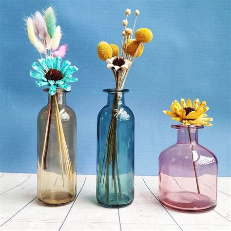 Glass Bottle Flower Vase - Etsy