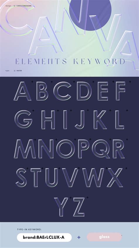 Glass Crystal Bubble Text Letter Canva Elements Keyword Keyword