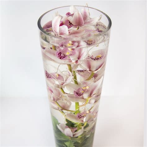 Glass Cylinder Vase With Orchid - Etsy