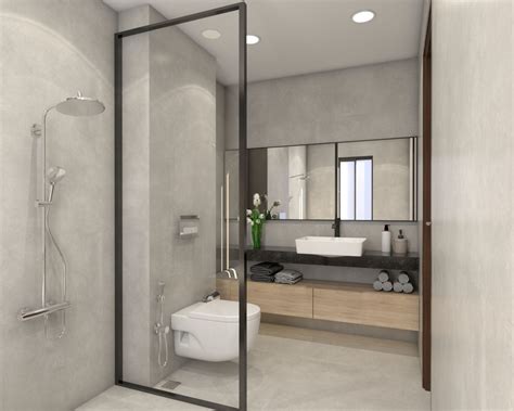 Glass partition in washroom