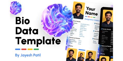 Glassmorphic Marriage BioData Template Figma