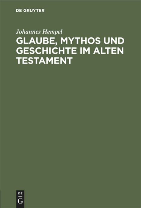 Glaube, mythos und geschichte im alten testament. - From student to scholar a candid guide to becoming a professor.