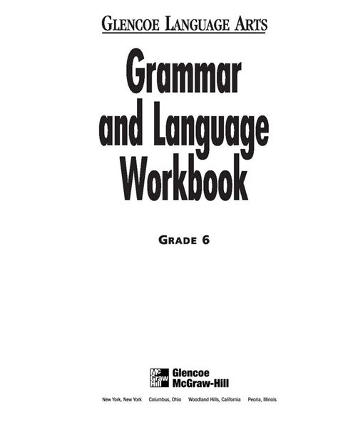 Glencoe Grammar And Language Workbook Grade 6