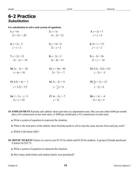 Glencoe Math Answer Sheets