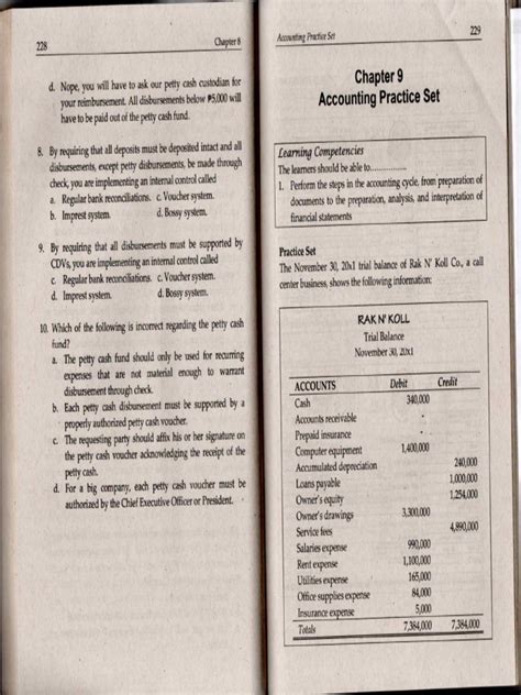 Glencoe Set 5 Practice Mini Accounting Answers