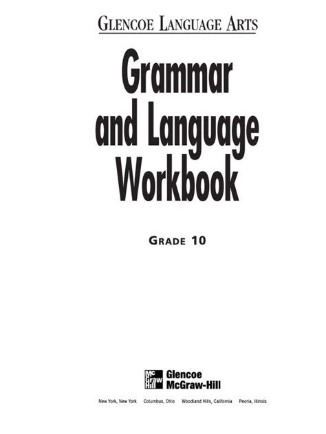 Glencoe grammar and language workbook grade 10 answer key.  This important tool i...