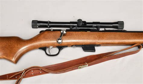 Glenfield model 25. Glenfield by Marlin Model 25 .22LR Bolt Action Rifle w/Magazine, Original Glenfield Scope, Leather Sling Very good condition. Well maintained and a great shooter.<br>2022-0004<br> 