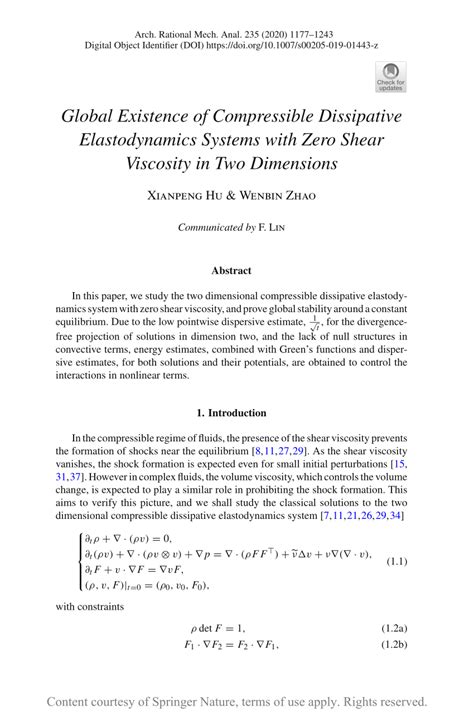 Global Existence of Compressible Dissipative …