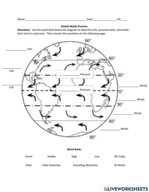 Global Wind Patterns Worksheet Word Worksheet