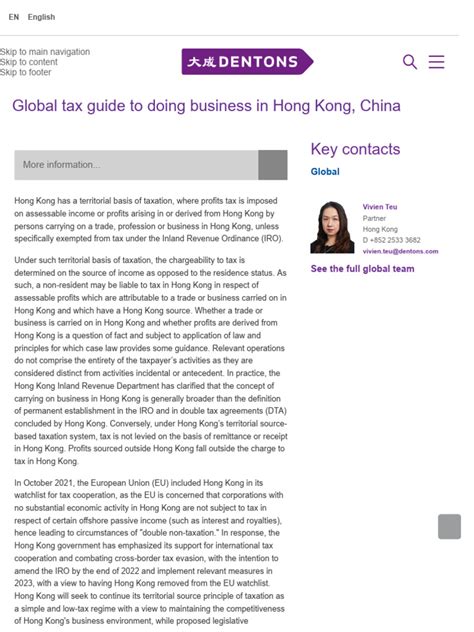 Global tax guide to doing business in Hong Kong, China