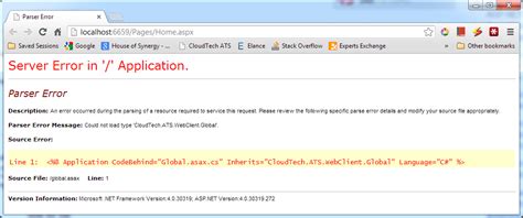 Global.asax parse error after minor change and revert to previous version