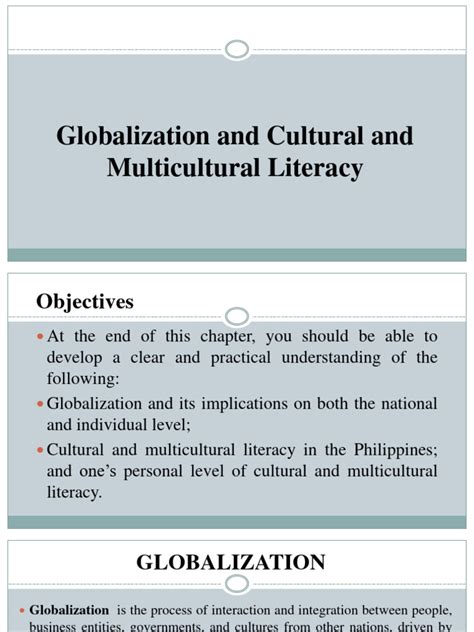 Globalization and Cultural and Multicultural Literacy