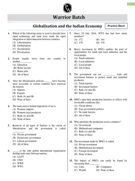 Globalization practice test. .  Multinational corporations can help redress thi...