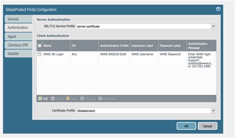 Globalprotect add certificate.  The only configuration difference is Whe...