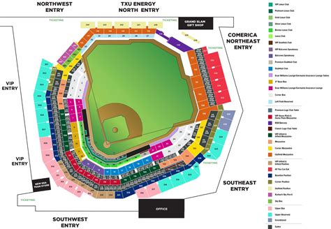 Globe Life Field Seating Map Texas Rangers - MLB