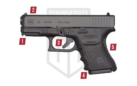 Glock 10mm compact.  Aggressive grip pattern ensures secure, confident ...