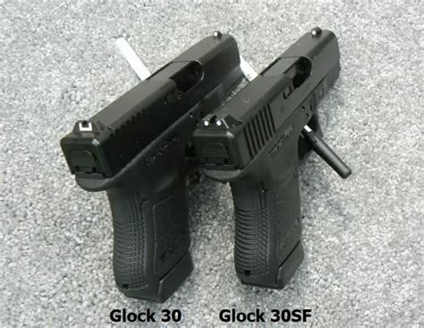 The different dimensions of the grips are front-to-back only, the width of the grips are the same. There is no difference in the dimensions of the magazine cavity or mag catch mechanism, the G30 and G30SF use the same mags. The shorter trigger reach of the G30SF grip is noticeable in the photo comparison below (G30 on top and G30SF at …. 