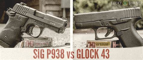 GLOCK 43 vs. M&P Shield Range Report Our new puppy Freedom (born 3/3/2016) ... Plus someone posted a pic which shows the P938 and XDs and it seems the Sig May be a bit smaller. :dunno: While I typically like to carry more gun, my back is hurting. Amazing how even a tiny G27 on the belt is noticeable right now. :crying:.