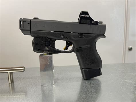 Glock 43x mos compensator. Compatible with subcompact 9mm handguns such as the G43 G42 and Sig P938 and P365 threaded barrels. Patent Pending Design. Black Nitride finish resists surface wear & corrosion while providing increased surface hardness. Decreases recoil, increases muzzle control and provides fast follow up shots! Wrench flats for easy installation. 