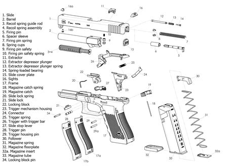 Glock schematic. GLOCK 43. The already legendary G43 is a GLOCK Single stack, 9 mm Luger caliber pistol. It is ultra-concealable, accurate and a fantastic tool for all shooters regardless of one’s hand size. The grip has a built-in beaver tail design which allows the shooter to acquire a high and tight grip. The aggressive texture of the grip surface allows ... 