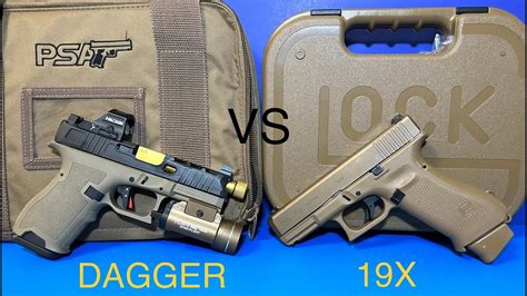For instance, the PSA Dagger has a slightly shorter barrel length of 4 inches compared to the Glock 19's 4.02 inches. Additionally, the Dagger Full Size S model has a magazine capacity of 17 rounds, while the Glock 19 can hold up to 15 rounds. Furthermore, the PSA Dagger is compatible with most Gen3 Glock spare parts, which offers a wide range .... 
