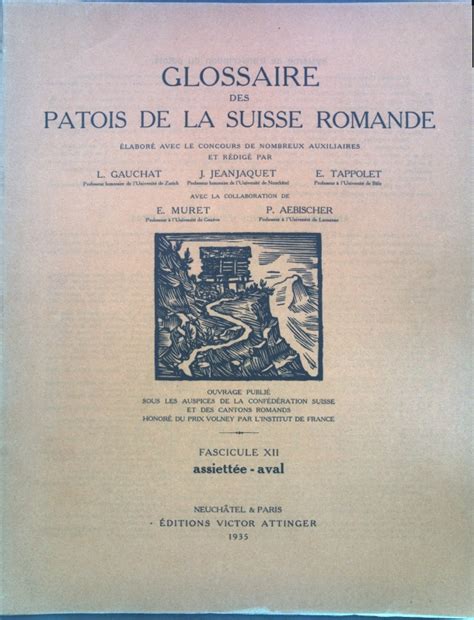 Glossaire des patois de la suisse romande. - Maintenance planning and scheduling handbook 3e.