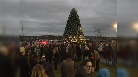 Gloucester celebrates lighting of annual  Lobster Trap Tree